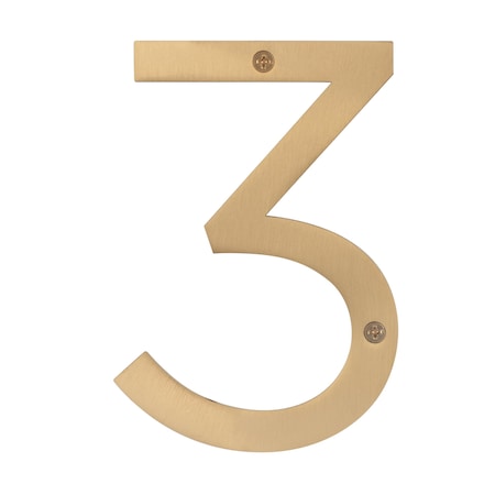 Sure-Loc Hardware Sure-Loc Hardware Stainless Steel House Number, 6, No. 3, Satin Brass HNSS6-3 SB